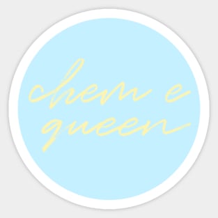chem e queen blue & yellow Sticker